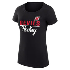 New Jersey Devils G-III 4Her by Carl Banks Women's Super-Slim Fit Lightweight Team Sport T-Shirt - Black | US 200602529