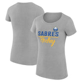 Buffalo Sabres G-III 4Her by Carl Banks Women's Super-Slim Fit Lightweight Team Sport T-Shirt - Gray | US 200602539