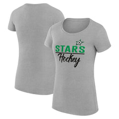 Dallas Stars G-III 4Her by Carl Banks Women's Super-Slim Fit Lightweight Team Sport T-Shirt - Gray | US 200602545