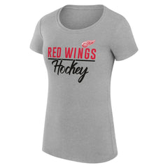 Detroit Red Wings G-III 4Her by Carl Banks Women's Super-Slim Fit Lightweight Team Sport T-Shirt - Gray | US 200602546