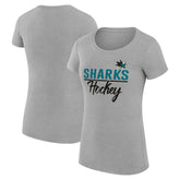 San Jose Sharks G-III 4Her by Carl Banks Women's Super-Slim Fit Lightweight Team Sport T-Shirt - Gray | US 200602560