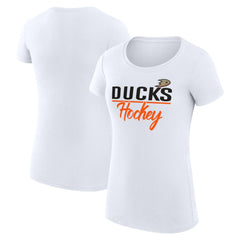 Anaheim Ducks G-III 4Her by Carl Banks Women's Super-Slim Fit Lightweight Team Sport T-Shirt - White | US 200602569