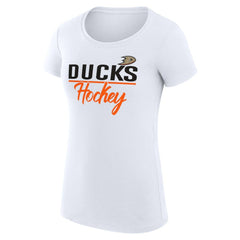 Anaheim Ducks G-III 4Her by Carl Banks Women's Super-Slim Fit Lightweight Team Sport T-Shirt - White | US 200602569