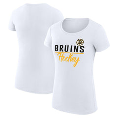 Boston Bruins G-III 4Her by Carl Banks Women's Super-Slim Fit Lightweight Team Sport T-Shirt - White | US 200602570