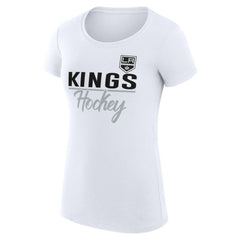 Los Angeles Kings G-III 4Her by Carl Banks Women's Super-Slim Fit Lightweight Team Sport T-Shirt - White | US 200602581