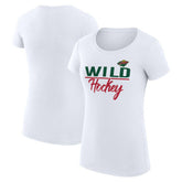 Minnesota Wild G-III 4Her by Carl Banks Women's Super-Slim Fit Lightweight Team Sport T-Shirt - White | US 200602582