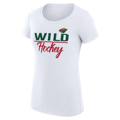 Minnesota Wild G-III 4Her by Carl Banks Women's Super-Slim Fit Lightweight Team Sport T-Shirt - White | US 200602582