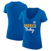 Buffalo Sabres G-III 4Her by Carl Banks Women's Super-Slim Fit Lightweight Team Sport V-Neck T-Shirt - Royal | US 200602607