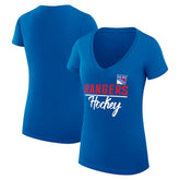 New York Rangers G-III 4Her by Carl Banks Women's Super-Slim Fit Lightweight Team Sport V-Neck T-Shirt - Blue | US 200602610