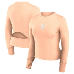 San Francisco Giants Fanatics Women's Studio Fitted Long Sleeve Gym Top - Pink Tops