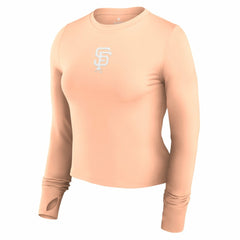 San Francisco Giants Fanatics Women's Studio Fitted Long Sleeve Gym Top - Pink Tops