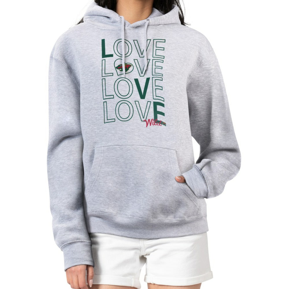 Minnesota Wild G-III 4Her by Carl Banks Women's Hockey Love Fleece Pullover Hoodie - Gray | US 200607249