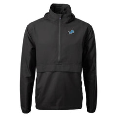 Detroit Lions Cutter & Buck Charter Eco Recycled Anorak Half-Zip Jacket - Black Jackets