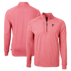 Atlanta Falcons Cutter & Buck Adapt Eco Knit Quarter-Zip Pullover Top - Heather Red Pullover