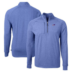 Buffalo Bills Cutter & Buck Adapt Eco Knit Quarter-Zip Pullover Top - Royal Pullover
