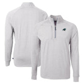 Carolina Panthers Cutter & Buck Adapt Eco Knit Quarter-Zip Pullover Top - Heather Gray Pullover