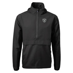 Las Vegas Raiders Cutter & Buck Charter Eco Recycled Anorak Half-Zip Jacket - Black Jackets