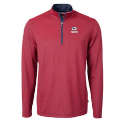 Green Bay Packers Cutter & Buck Virtue Eco Pique Micro Stripe Recycled Quarter-Zip Pullover Top - Red/Navy Pullover