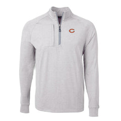 Chicago Bears Cutter & Buck Adapt Eco Knit Quarter-Zip Pullover Top - Heather Gray Pullover