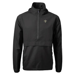 New Orleans Saints Cutter & Buck Charter Eco Recycled Anorak Half-Zip Jacket - Black Jackets
