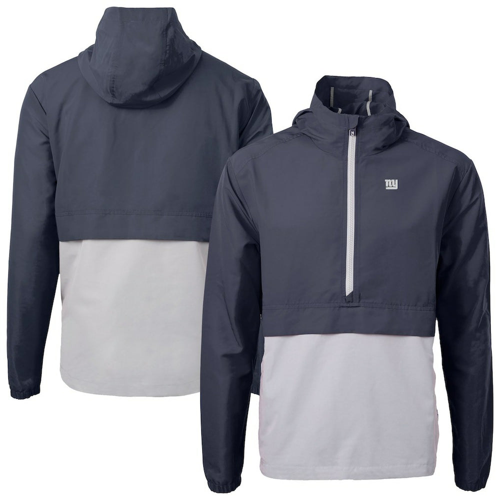 New York Giants Cutter & Buck Charter Eco Recycled Anorak Half-Zip Jacket - Blue Jackets