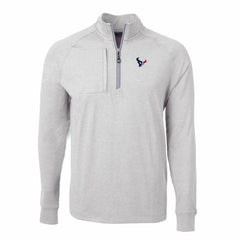 Houston Texans Cutter & Buck Adapt Eco Knit Quarter-Zip Pullover Top - Heather Gray Pullover