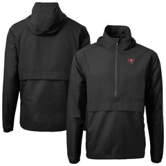 Tampa Bay Buccaneers Cutter & Buck Charter Eco Recycled Anorak Half-Zip Jacket - Black Jackets