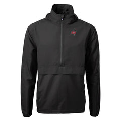 Tampa Bay Buccaneers Cutter & Buck Charter Eco Recycled Anorak Half-Zip Jacket - Black Jackets