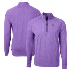 Minnesota Vikings Cutter & Buck Adapt Eco Knit Quarter-Zip Pullover Top - Heather Purple Pullover