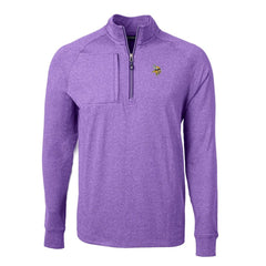 Minnesota Vikings Cutter & Buck Adapt Eco Knit Quarter-Zip Pullover Top - Heather Purple Pullover