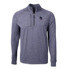 Minnesota Vikings Cutter & Buck Adapt Eco Knit Quarter-Zip Pullover Top - Heather Navy Pullover