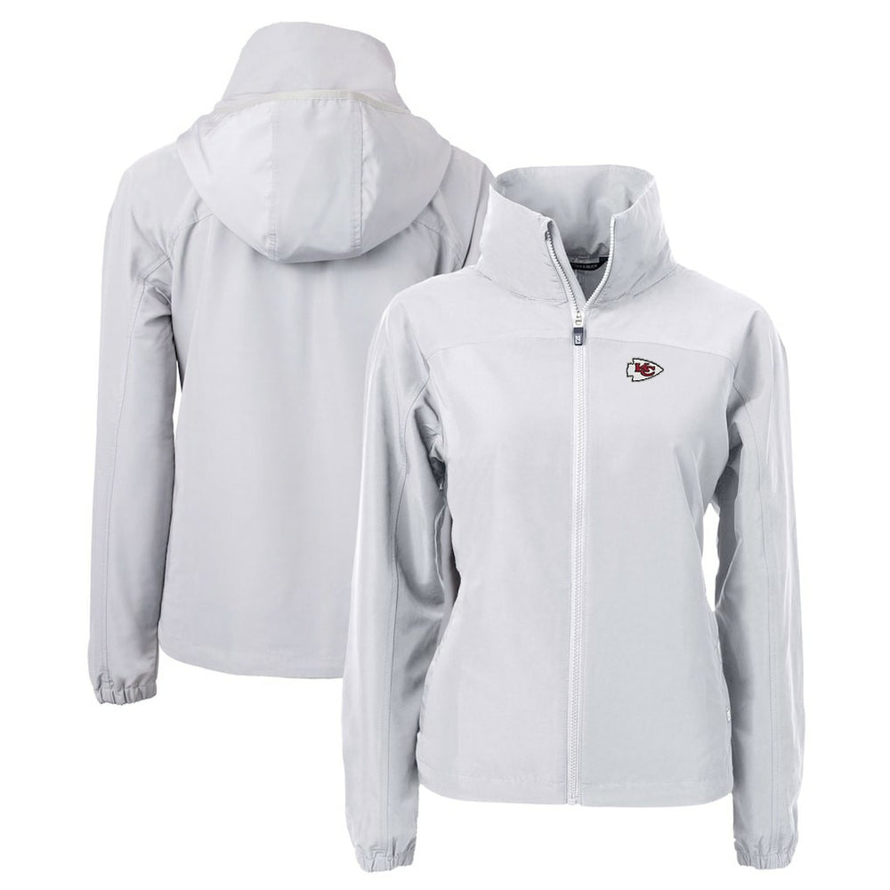 Kansas City Chiefs Cutter & Buck Women's Charter Eco Recycled Full-Zip Jacket - Gray Jackets