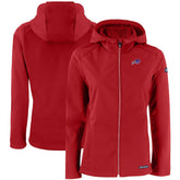 Buffalo Bills Cutter & Buck Women's Evoke Eco Softshell Recycled Full-Zip Hooded Jacket - Red Jackets