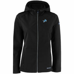 Detroit Lions Cutter & Buck Women's Evoke Eco Softshell Recycled Full-Zip Hooded Jacket - Black Jackets