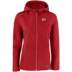 Kansas City Chiefs Cutter & Buck Women's Evoke Eco Softshell Recycled Full-Zip Hooded Jacket - Red Jackets