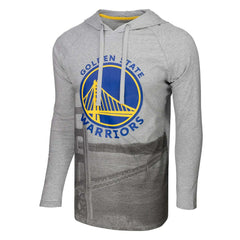 Golden State Warriors Stadium Essentials Atrium Raglan Long Sleeve Hoodie T-Shirt Heather Gray