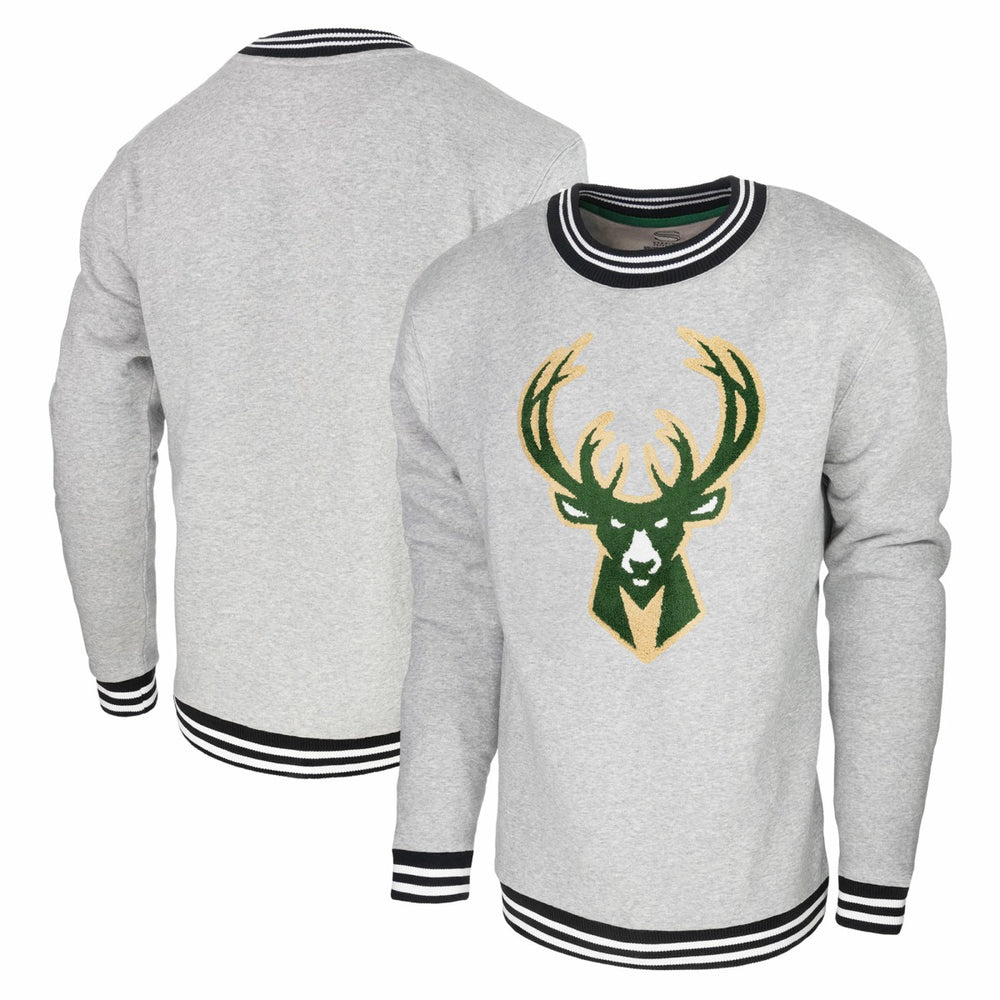 Milwaukee Bucks Stadium Essentials Club Level Pullover Sweatshirt Heather Gray outlet