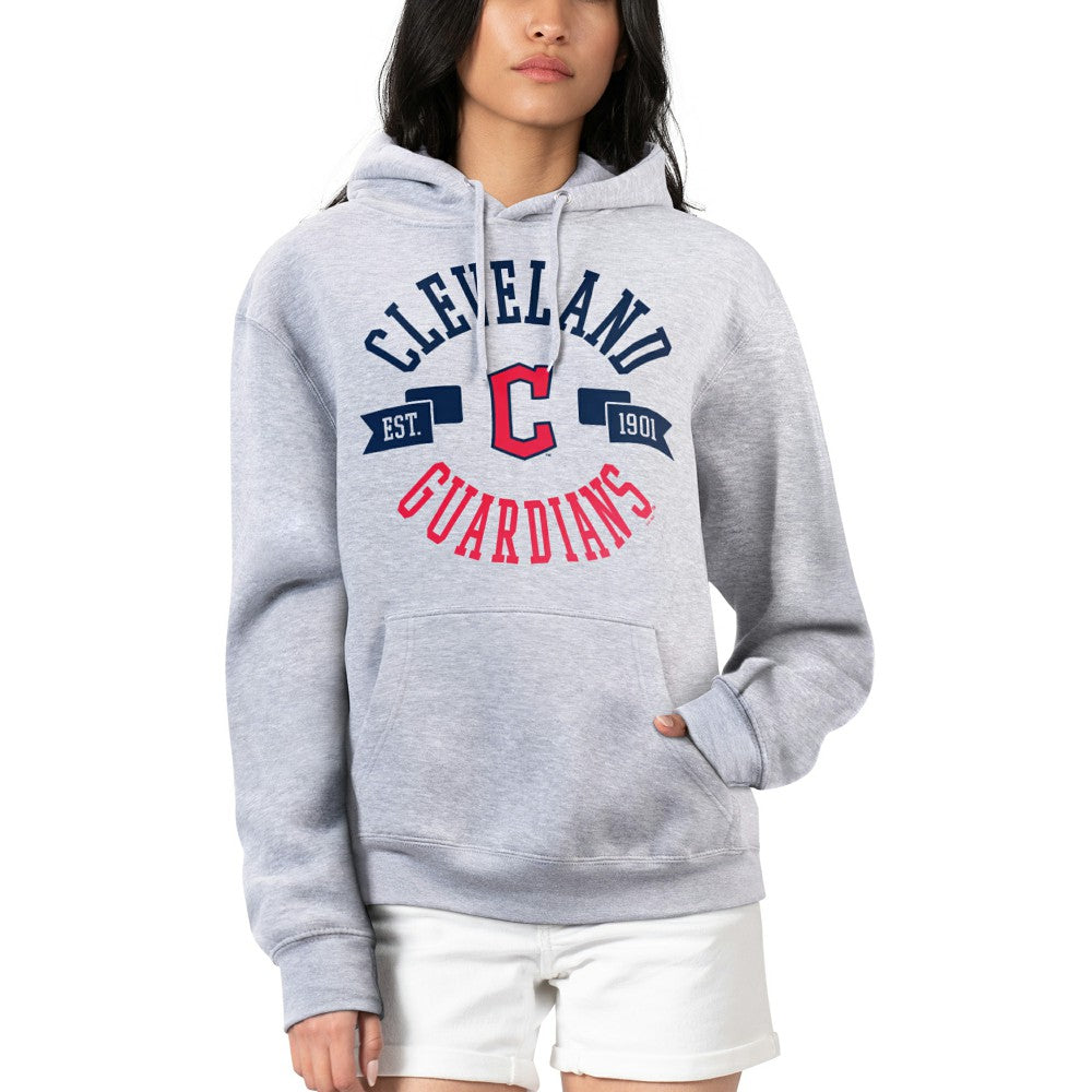 Cleveland Guardians G-III 4Her by Carl Banks Women's City Graphic Pullover Hoodie - Heather Gray Hoodies