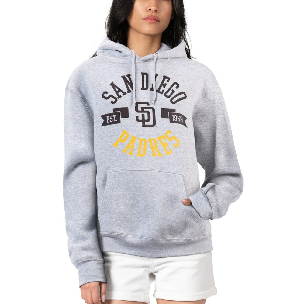 San Diego Padres G-III 4Her by Carl Banks Women's City Graphic Pullover Hoodie - Heather Gray Hoodies