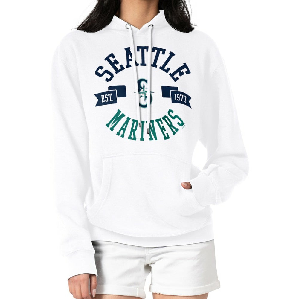 Seattle Mariners G-III 4Her by Carl Banks Women's City Graphic Pullover Hoodie - White Hoodies