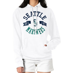 Seattle Mariners G-III 4Her by Carl Banks Women's City Graphic Pullover Hoodie - White Hoodies