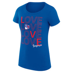 New York Rangers G-III 4Her by Carl Banks Women's Super-Slim Fit Lightweight Hockey Love T-Shirt - Royal | US 200617445