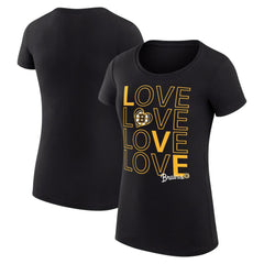 Boston Bruins G-III 4Her by Carl Banks Women's Super-Slim Fit Lightweight Hockey Love T-Shirt - Black | US 200617467