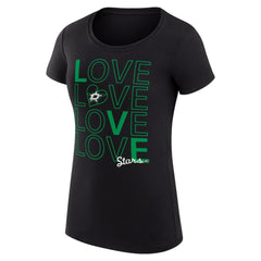 Dallas Stars G-III 4Her by Carl Banks Women's Super-Slim Fit Lightweight Hockey Love T-Shirt - Black | US 200617472