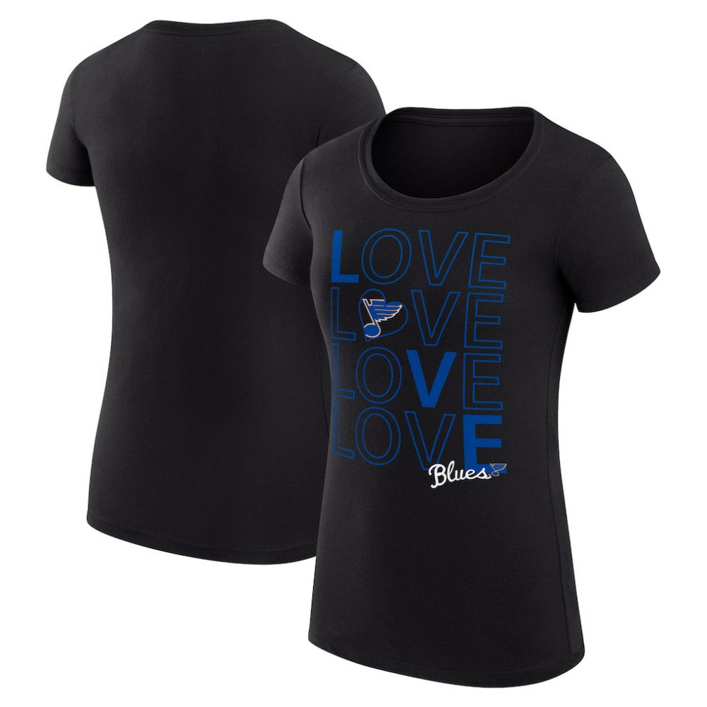 St. Louis Blues G-III 4Her by Carl Banks Women's Super-Slim Fit Lightweight Hockey Love T-Shirt - Black | US 200617483