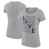 Florida Panthers G-III 4Her by Carl Banks Women's Super-Slim Fit Lightweight Hockey Love T-Shirt - Heather Gray | US 200617510