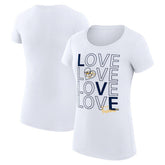 Nashville Predators G-III 4Her by Carl Banks Women's Super-Slim Fit Lightweight Hockey Love T-Shirt - White | US 200617511