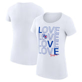 New York Rangers G-III 4Her by Carl Banks Women's Super-Slim Fit Lightweight Hockey Love T-Shirt - White | US 200617517