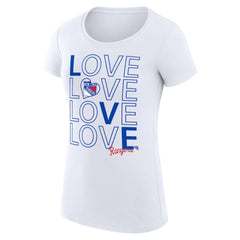 New York Rangers G-III 4Her by Carl Banks Women's Super-Slim Fit Lightweight Hockey Love T-Shirt - White | US 200617517