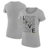 Vegas Golden Knights G-III 4Her by Carl Banks Women's Super-Slim Fit Lightweight Hockey Love T-Shirt - Heather Gray | US 200617545
